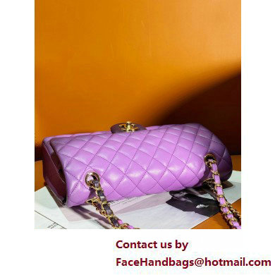 Chanel Gradient Lambskin  &  Gold-Tone Metal Classic Flap 11.12 Handbag A01112 Light Purple 2025